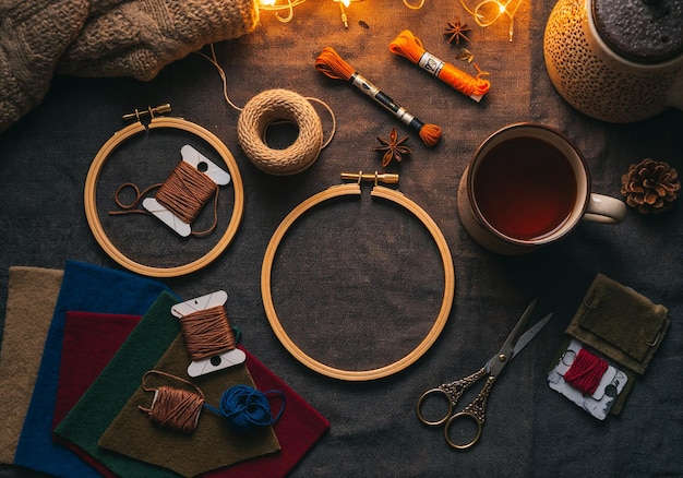 Atelier broderie - masa de lucru